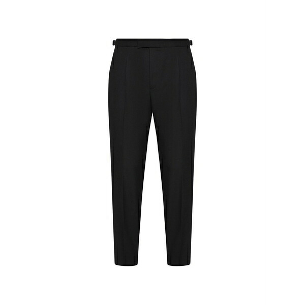 元締め メンズ 心地好いズボン下 ボトムス Perin belt-loop trousers Black