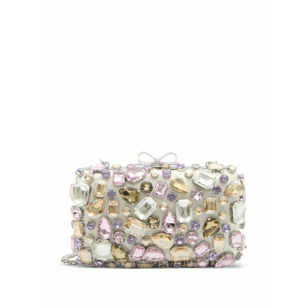 セルフ・ポートレイト レディース クラッチペダル御徒面子 御徒面子 Crystal embellished bow clutch White