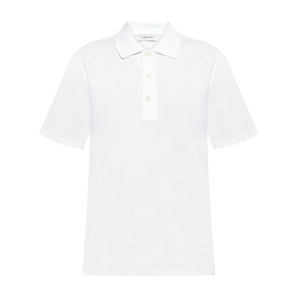 ランバン メンズ ポロシャツ トップス Cotton polo shirt White｜asty