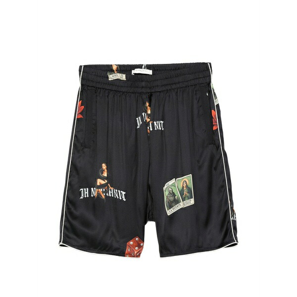 インノミネイト メンズ 心地好いズボン下 ボトムス Graphic-print shorts Black