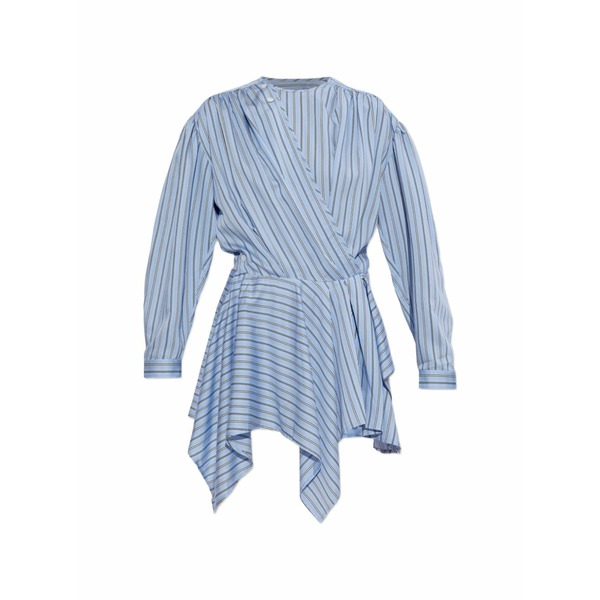 イロ レディース ワンピース トップス Utenia striped asymmetric dress Blue|asty