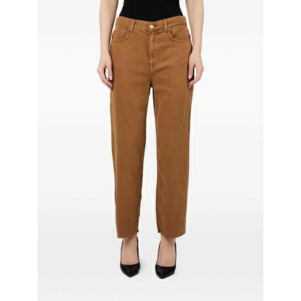 リュージョー レディース カジュアルパンツ ボトムス Raw-hem trousers Brown|asty