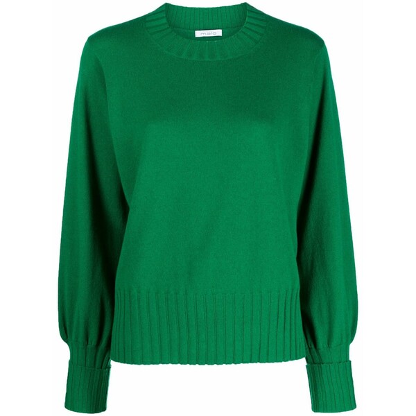 マロ レディース 編み物\u0026プルオーバー アウター Crew-neck cashmere jumper Green トップス-セーター
