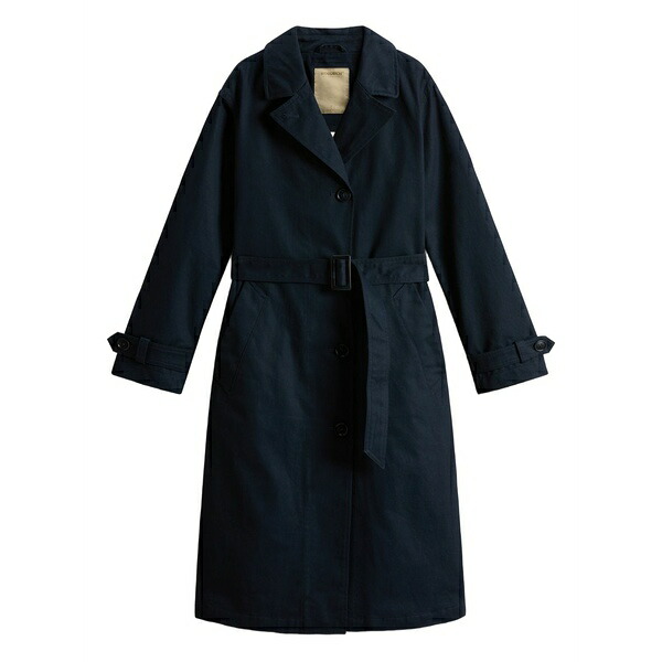 羊毛 金持ち レディース 厚地の外套 アウター Cotton trench coat  Blue