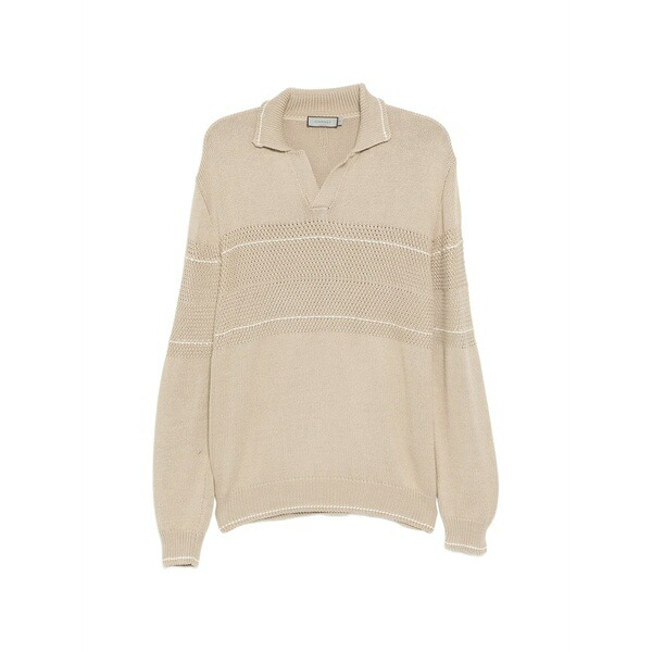 カナーリ メンズ 編み物\u0026プルオーバー アウター Jacquard sweater Neutrals