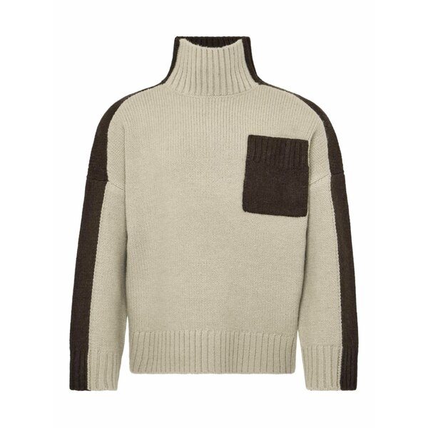 J.W.アンダーソン メンズ 編み物\u0026プルオーバー アウター Panelled high-neck sweater Neutrals