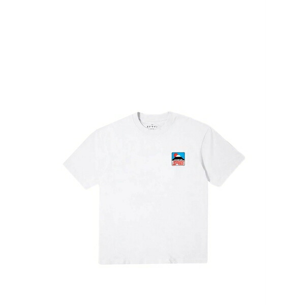 エドウィン メンズ Tシャツ トップス Sunset on fuji san logo-print t-shirt White｜asty