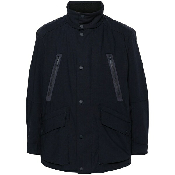 ボス メンズ ジャケット＆ブルゾン アウター Logo-patch padded jacket Blue｜asty