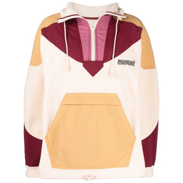 最大78 オフ イザベルマラン レディース パーカー スウェットシャツ アウター Panelled Hald Zip Hoodie White Multicolour