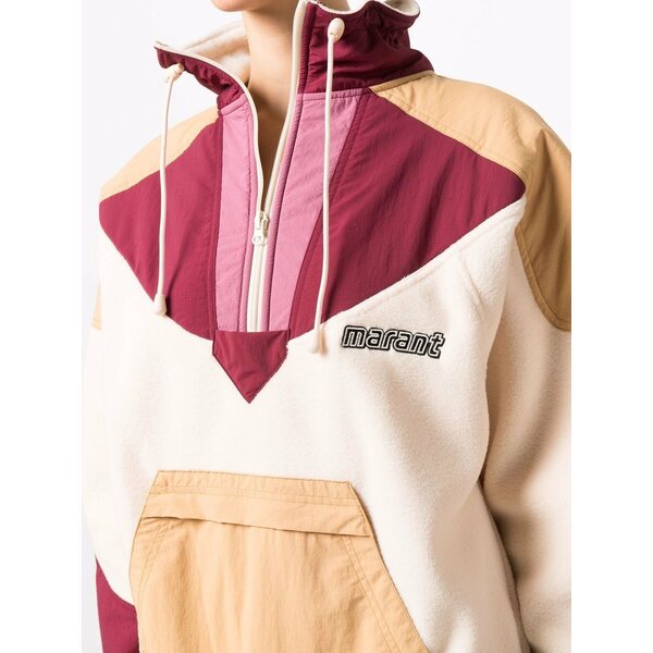 最大78 オフ イザベルマラン レディース パーカー スウェットシャツ アウター Panelled Hald Zip Hoodie White Multicolour