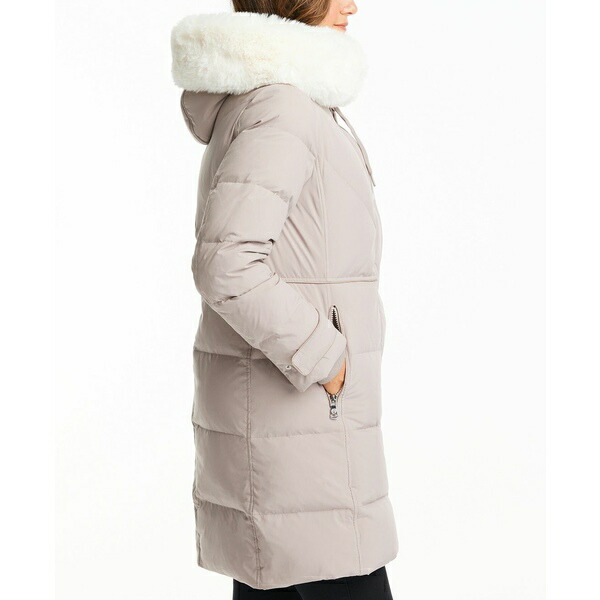 ヴィンスカムート レディース ジャケット＆ブルゾン アウター Women's Faux-Fur-Collar Hooded Puffer Coat  Taupe コート・ジャケット