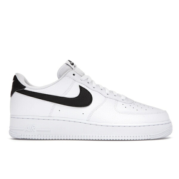 Nike ナイキ メンズ スニーカー  【Nike Air Force 1 Low \u002707 White Black Pebbled Leather】  大いさ US_8(26.0糎) White/Black