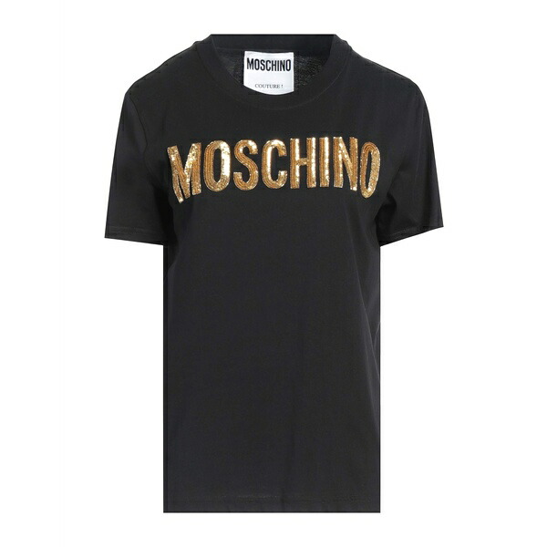 【送料無料】 モスキーノ レディース Tシャツ トップス T-shirts Black｜asty