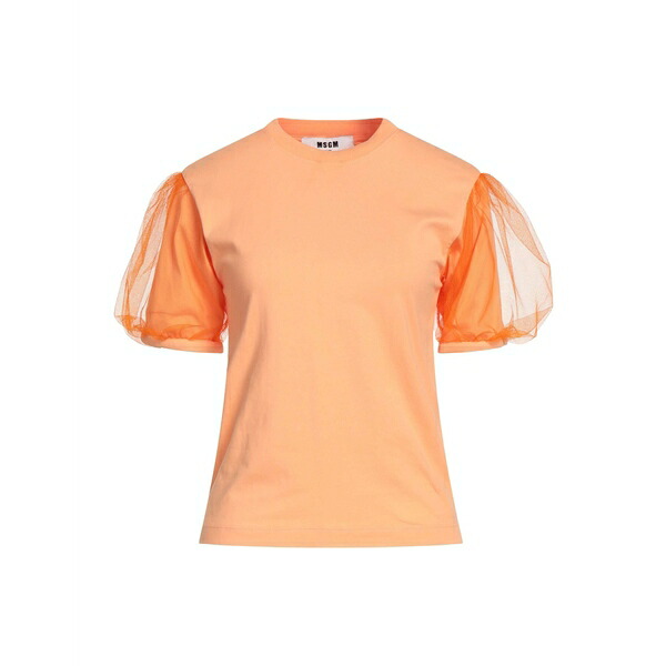 【送料無料】 エムエスジイエム レディース Tシャツ トップス T-shirts Orange｜asty