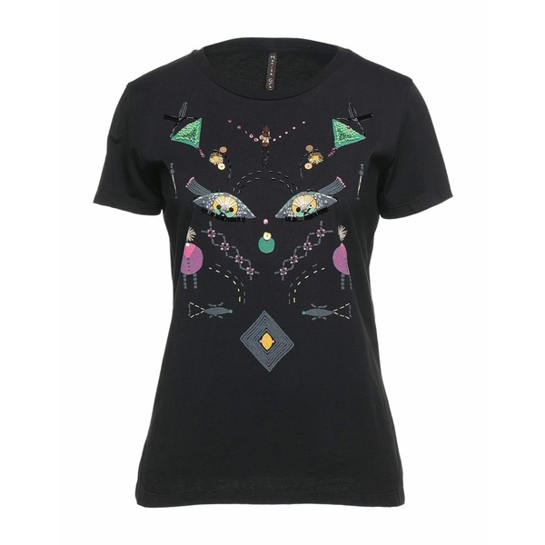 【送料無料】 マニラグレース レディース Tシャツ トップス T-shirts Black|asty