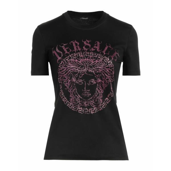 【送料無料】 ヴェルサーチ レディース Tシャツ トップス T-shirts Black