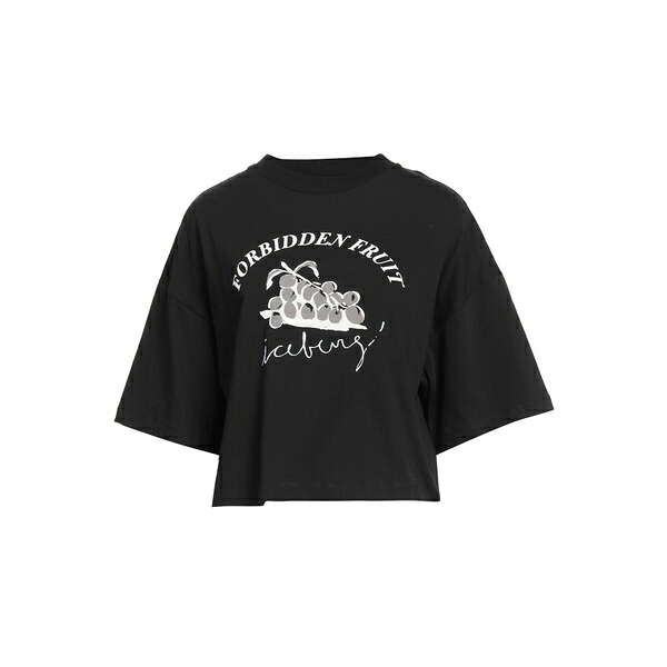【送料無料】 アイスバーグ レディース Tシャツ トップス T-shirts Black