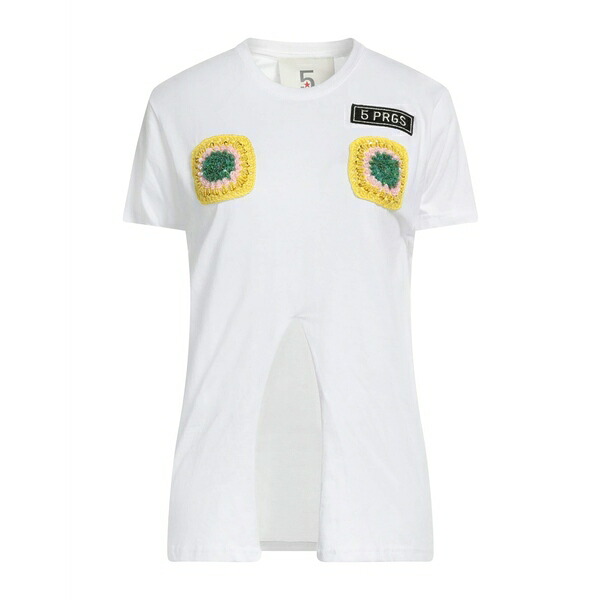 【送料無料】 ファイブ・プログレス レディース Tシャツ トップス T-shirts White