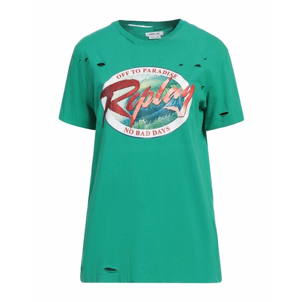 【送料無料】 リプレイ レディース Tシャツ トップス T-shirts Green