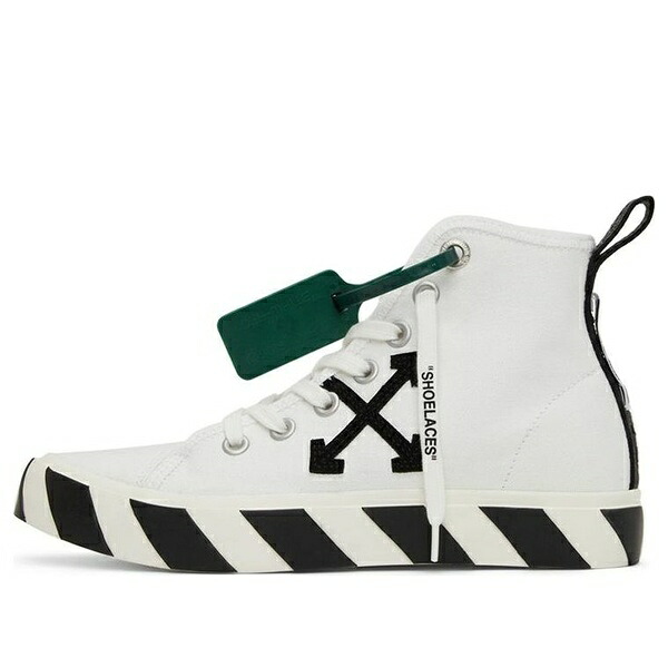 Off-White 象牙色 メンズ スニーカー  【Off-White Mid-Top Vulcanised Canvas Sneaker \u0027White Green Black\u0027 OMIA119C99FAB0010110】  大きさ US_10(28.0糎)