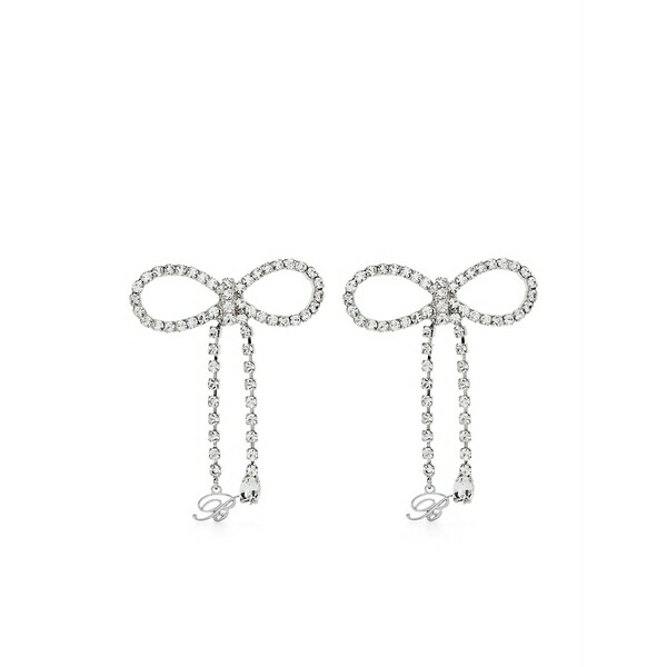 ブルマリン レディース ピアス＆イヤリング アクセサリー Rhinestone-bow earrings Silver｜asty