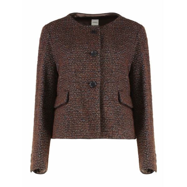 アスペジ レディース 上衣＆上衣 アウター M??lange-effect jacket Brown