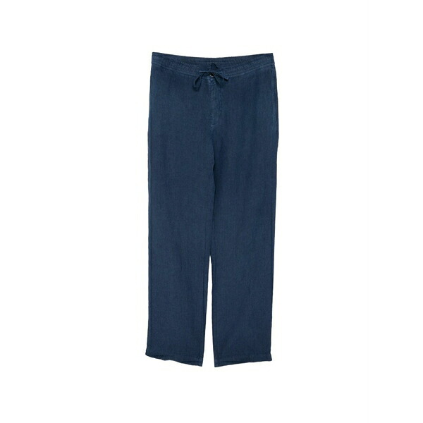 １２０％リノ メンズ 心地好いズボン下 ボトムス Drawstring-waist linen trousers Blue