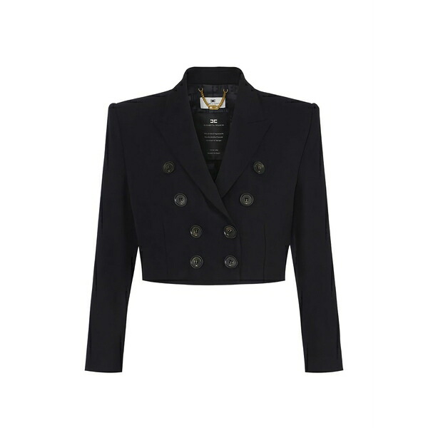 エリザベスフランキ レディース 上衣＆上衣 アウター Double-breasted jacket Black