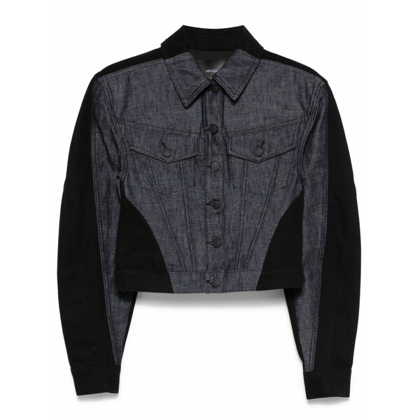 マグラー レディース 上衣＆上衣 アウター Colour-block denim jacket Blue