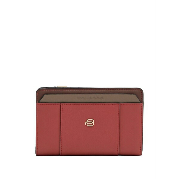ピークアドロ  レディース 紙入れ 付属品 Bifold leather wallet Red