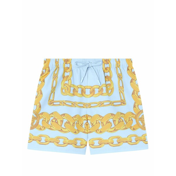 ヴェルサーチ メンズ 心地好いズボン下 ボトムス Medusa chains swim shorts Blue