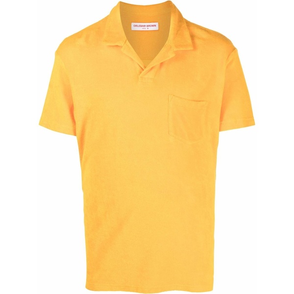 オール赤ちょうちん 赤銅色 メンズ スポーツシャツ トップス Solid-color polo shirt Orange