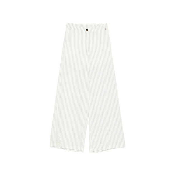 リュージョー レディース 心地好いズボン下 ボトムス Striped trousers White
