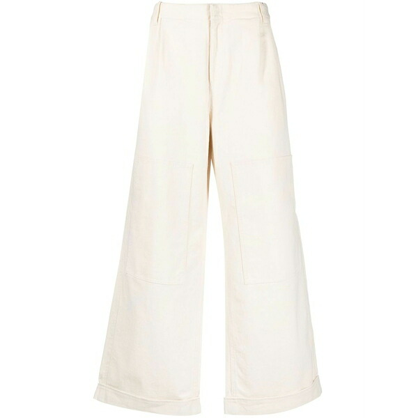 エトロ メンズ カジュアルパンツ ボトムス Low-rise wide-leg trousers Neutrals｜asty