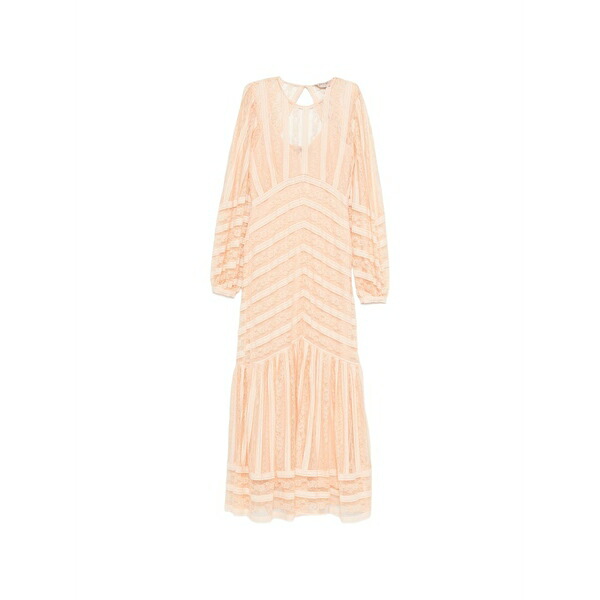 ツインセット レディース ワンピース トップス Lace striped midi dress Pink｜asty