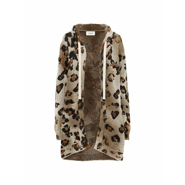 ラネウス レディース ジレー アウター Hooded leopard-print cardigan Neutrals