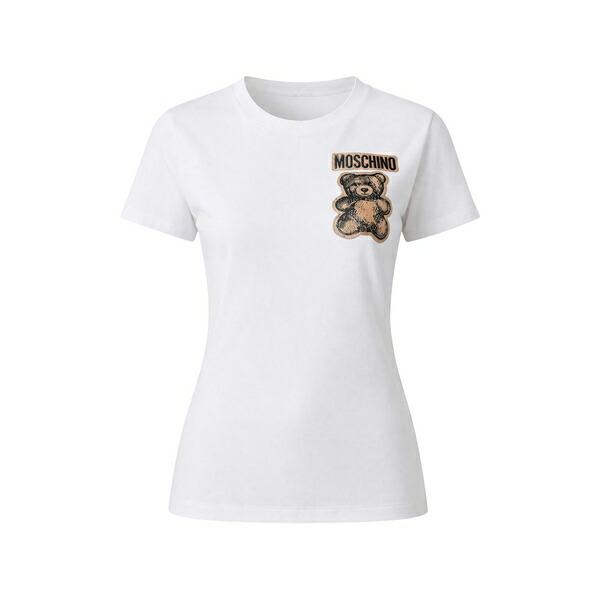 モスキーノ レディース Tシャツ トップス Graphic-print t-shirt White｜asty
