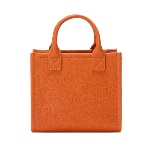 エムシーツーセイントバース レディース ハンドバッグ バッグ Mini embossed-logo tote bag Orange|asty