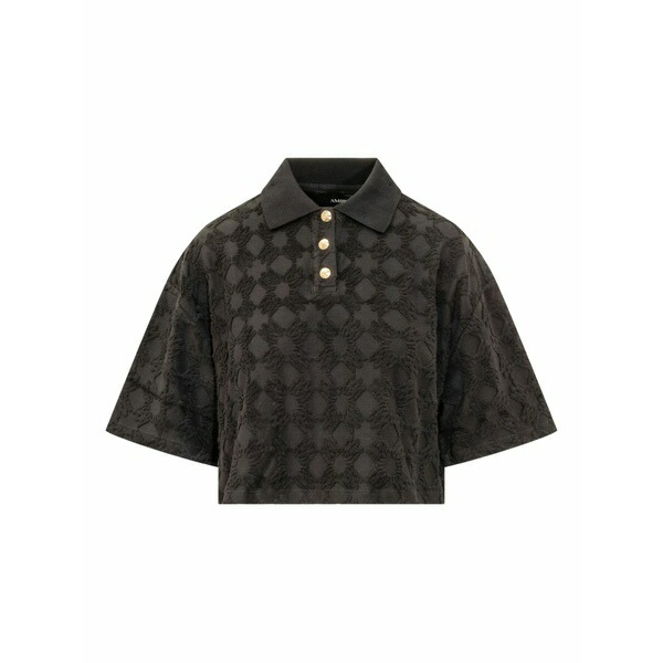 アミリ レディース スポーツシャツ トップス Ma quad textured-pattern polo shirt Black