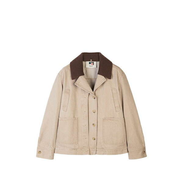 ポーツ 1961 レディース 上衣＆上衣 アウター Contrasting-collar jacket Neutrals