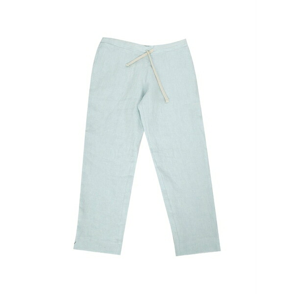 マランダ メンズ 心地好いズボン下 ボトムス Drawstring-fastening linen trousers Blue