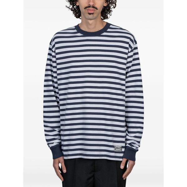 ﾊﾞｲﾊﾟｰﾗ メンズ プルオーバー トップス Striped long sleeve t-shirt Blue