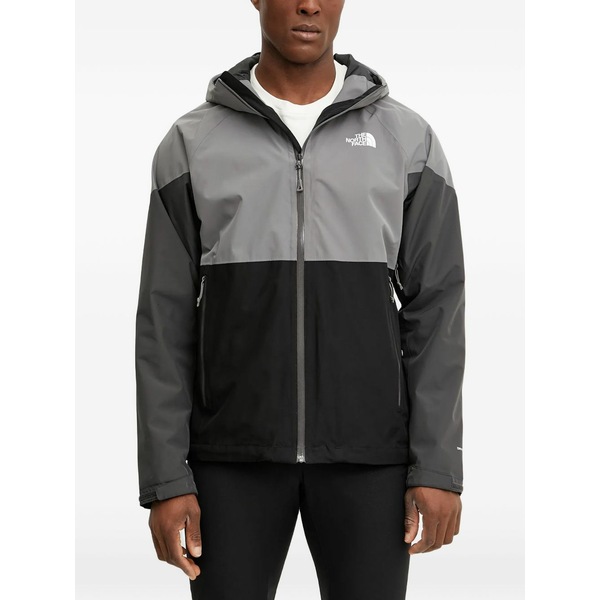 北の方人間の顔 メンズ 上衣＆上衣 アウター Colour-block hooded jacket Grey