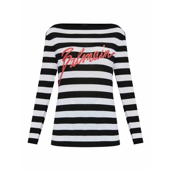 バルマン レディース 編み物\u0026スウェーター アウター Logo-print jumper  Black