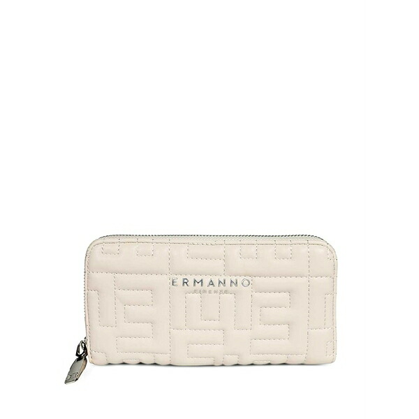 エルマンノ シェルヴィーノ レディース 札入れ 佩び物 Quilted geometric zip-around wallet Neutrals