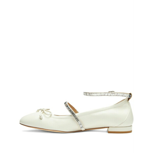 スチュアート ワイツマン レディース サンダル シューズ Crystal-embellished bow flats Neutrals|asty