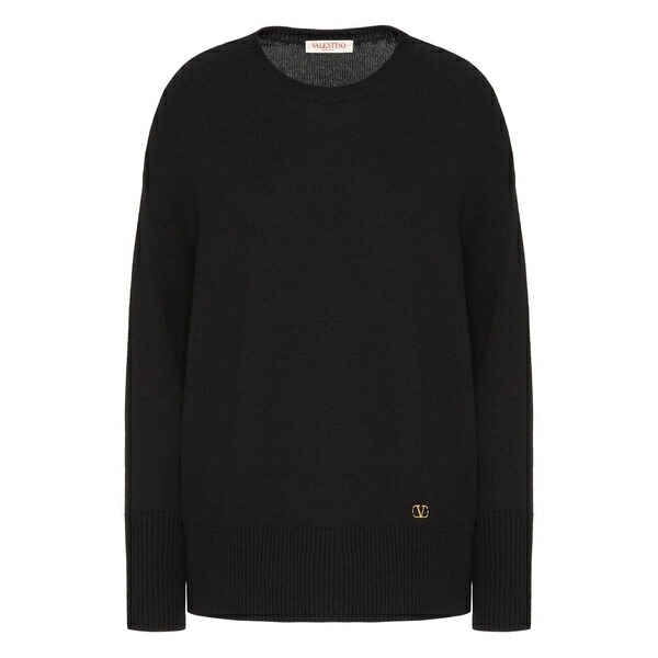 ヴァレンティノ ガラヴァーニ レディース 編み物\u0026スウェーター アウター Vlogo-plaque cashmere sweater Black