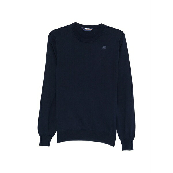 ケイ通い路 メンズ 編み物\u0026プルオーバー アウター Crewneck logo knitwear Blue