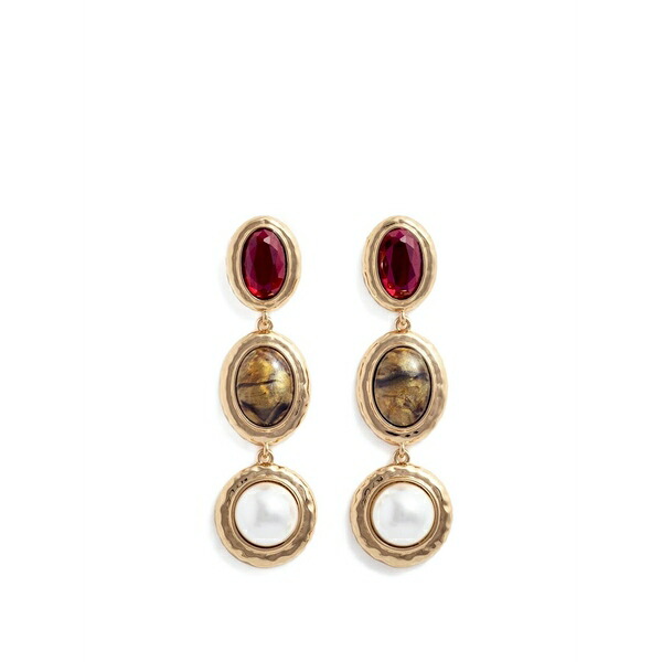 セルフ・ポートレイト レディース ピアス＆イヤリング アクセサリー Tiered drop earrings Gold｜asty