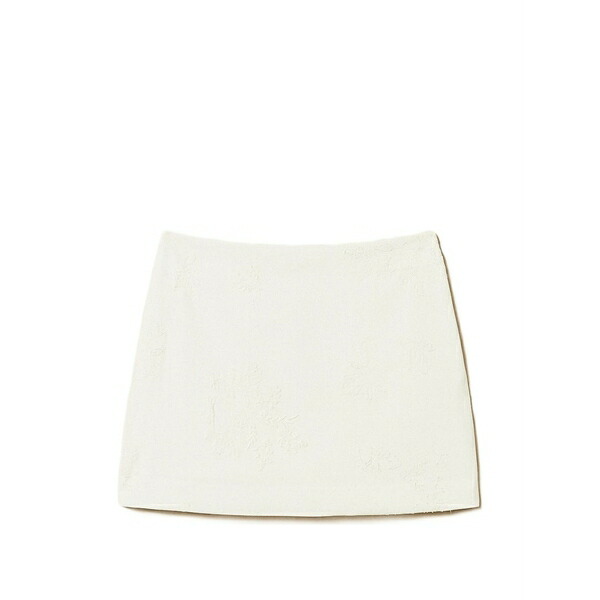 ツインセット レディース スカート ボトムス Embroidered mini skirt White|asty